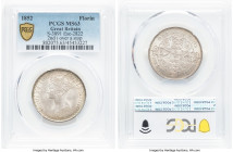 Victoria "Gothic" Florin 1852 MS63 PCGS, KM746.1, S-3891, ESC-2822. 2nd i over stop variety. An early date of this recognizable type, confidently stru...