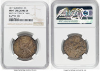 Victoria Mint Error - Reverse Struck Through Capped Die Florin 1872 MS64 NGC, KM746.2, S-3893. A recognizable type not often encountered with this err...