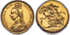 Victoria gold 2 Pounds 1887 MS62 NGC, KM768, S-3865. This ever-popular Jubilee type features needle-sharp details and blazing tiger's eye coloration. ...