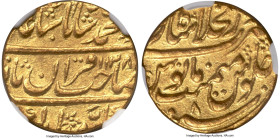 Mughal Empire. Muhammad Shah gold Mohur AH 1138 Year 8 (1725/1726) MS62 NGC, Shahjahanabad mint, KM439.4, Fr-832. A highly attractive and earlier reig...