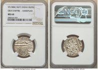 Sikh Empire. Ranjit Singh Rupee VS 1884 (1827) MS64 NGC, Amritsar mint, KM-A63. An immensely attractive issue showcasing well-rendered calligraphy and...