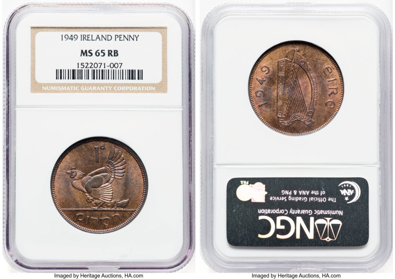 Republic Penny 1949 MS65 Red and Brown NGC, London mint, KM11. HID09801242017 © ...