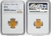 Ottoman Empire. Muhammad VI gold 50 Kurush AH 1327 Year 1 (1917/1918) MS62 NGC, Constantinople mint, KM820. HID09801242017 © 2022 Heritage Auctions | ...