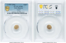 Sicily. Frederick II of Hohenstaufen (1197-1250) gold Tari ND (1198-1250) XF40 PCGS, Messina mint, Fr-651. 0.91gm. From the Historical Scholar Collect...