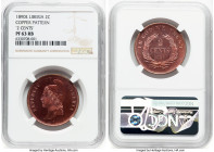 Republic copper Proof Pattern 2 Cents 1890-E PR63 Red and Brown NGC, KM-Pn7. HID09801242017 © 2022 Heritage Auctions | All Rights Reserved