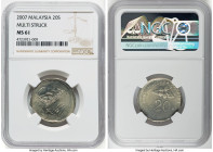 Constitutional Monarchy Mint Error - Multi Struck 20 Sen 2007 MS61 NGC, Shah Alam mint, KM52. HID09801242017 © 2022 Heritage Auctions | All Rights Res...