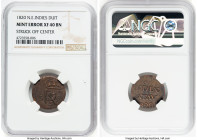 Sumatra. Dutch Colony Pair of Certified Assorted Mint Errors NGC, 1) Sumatra: Batavia Mint Error - Struck off Center Duit 1820 XF 40 Brown, KM282.1 2)...