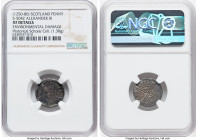Alexander III (1249-1286) Penny ND (1250-1280) XF Details (Environmental Damage) NGC, Long Cross and Stars type, S-5042. 1.30gm. Sold with tray tag. F...