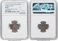 David II (1329-1371) Penny ND (1351-1357) AU55 NGC, Edinburgh mint, Second issue, S-5088. 1.10gm. Sold with dealer tag. From the Historical Scholar Co...