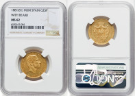 Alfonso XII gold 25 Pesetas 1881(81) MS-M MS62 NGC, Madrid mint, KM687, Fr-344. With beard. HID09801242017 © 2022 Heritage Auctions | All Rights Reser...