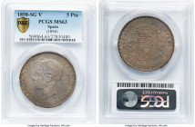 Alfonso XIII 5 Pesetas 1898(98) SG-V MS63 PCGS, Madrid mint, KM707, Cal-27. HID09801242017 © 2022 Heritage Auctions | All Rights Reserved