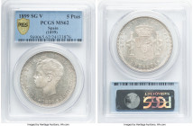 Alfonso XIII 5 Pesetas 1899(99) SG-V MS62 PCGS, Madrid mint, KM707, Cal-27. HID09801242017 © 2022 Heritage Auctions | All Rights Reserved