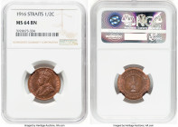 British Colony. George V 1/2 Cent 1916 MS64 Brown NGC, Calcutta mint, KM28. One year type. HID09801242017 © 2022 Heritage Auctions | All Rights Reserv...