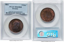 Carl XV 5 Öre 1861 MS65 Red and Brown PCGS, KM707. HID09801242017 © 2022 Heritage Auctions | All Rights Reserved