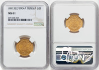 Muhammad al-Hadi Bey gold 20 Francs AH 1322 (1904)-A MS61 NGC, Paris mint, KM234, Fr-12. HID09801242017 © 2022 Heritage Auctions | All Rights Reserved...