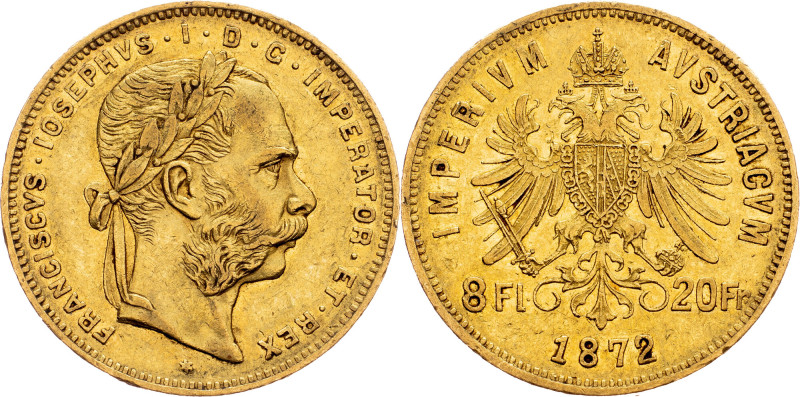 Franz Joseph I., 8 Gulden 1872, Vienna Franz Joseph I., 8 Gulden 1872, Vienna, A...