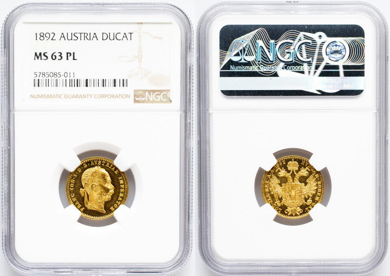 Franz Joseph I., 1 Dukat 1892, Vienna, NGC MS 63 PL Franz Joseph I., 1 Dukat 189...