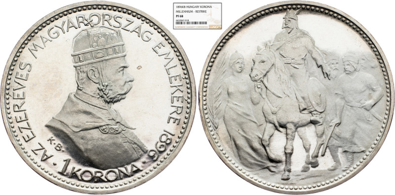 Franz Joseph I., 1 Korona 1896, KB, Kremnitz, NGC PF 68 Franz Joseph I., 1 Koron...