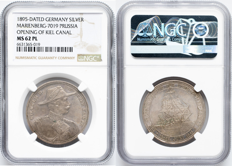 Germany, Medal 1895, NGC MS 62 PL Germany, Medal 1895, 18 g, Ag, Marienberg 7019...