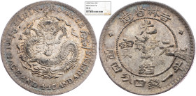 China, 20 Cents / 1 Mace 4.4 Candareens 1898, Kirin, NGC MS 61