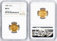 USA, 2 1/2 Dollars 1900, Philadelphia, NGC MS 61