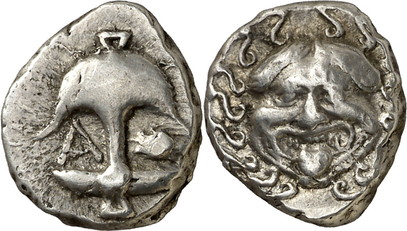 (480-450 a.C.). Tracia. Apolonia Póntica. Dracma. (S. 1655 var) (CNG. III, 1323)...