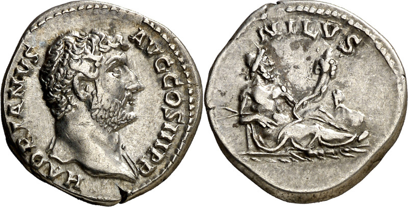 (130-133 d.C.). Adriano. Denario. (Spink 3508 var) (S. 989a) (RIC. 1544). 3,09 g...