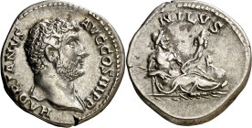 (130-133 d.C.). Adriano. Denario. (Spink 3508 var) (S. 989a) (RIC. 1544). 3,09 g. MBC+.