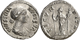 (161-175 d.C.). Faustina hija. Denario. (Spink 5252) (S. 99a) (RIC. 677). 3,52 g. EBC-/MBC+.