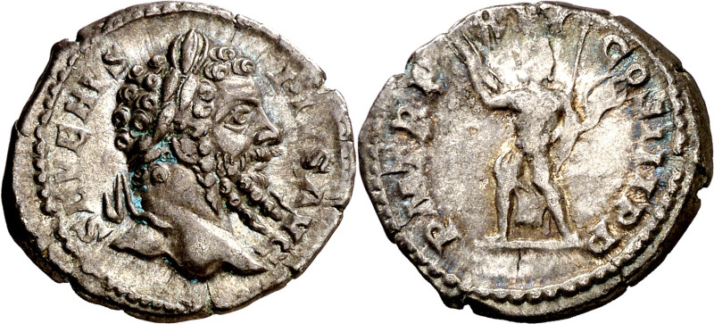 (208 d.C.). Septimio Severo. Denario. (Spink falta) (S. 501) (RIC. 216). 3,60 g....