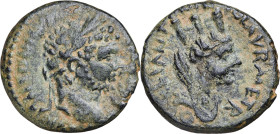 s/d. Caracalla. Mesopotamia. Carrhae. AE 14. (S.GIC. 2704 var) (BMC. XXVIII, 37 sim). 1,78 g. MBC-.