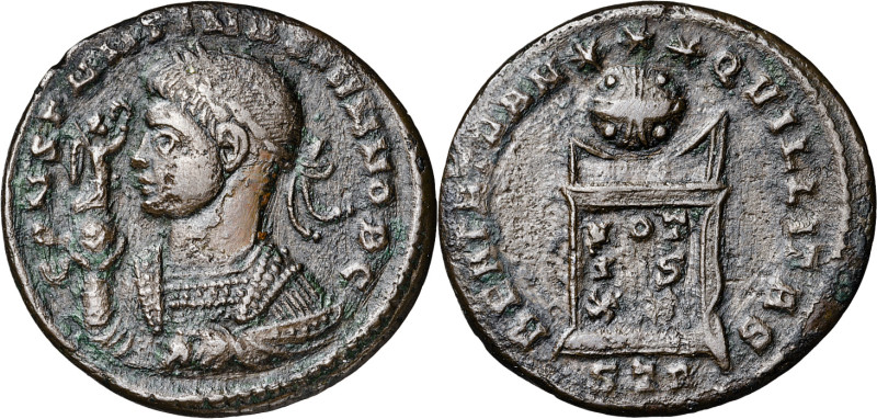 (321 d.C.). Constantino II. Treveri. AE 20. (Spink 17152) (Co. 23) (RIC. 312). E...