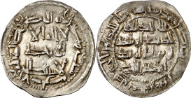 Emirato Independiente. AH 206. Abderrahman II. Al Andalus. Dirhem. (V. 120) (Fro. 2). Bella. 2,65 g. EBC-.