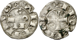 Comtat de Forcalquer. Guillem II d'Urgell (1150-1209). Forcalquer. Diner. (Cru.V.S. 180) (Cru.Occitània 117d) (Cru.C.G. 2040e). Escasa. 0,70 g. MBC.
