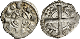 Alfons I (1162-1196). Barcelona. Òbol. (Cru.V.S. 297) (Cru.C.G. 2101). Vellón rico. 0,34 g. MBC+.