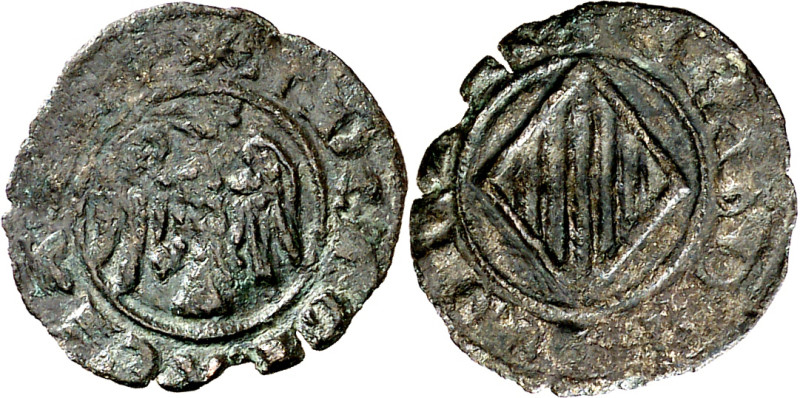 Pere II (1276-1285). Sicília. Diner. (Cru.V.S. 330) (Cru.C.G. 2147) (MIR. 177). ...