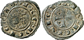 Jaume II (1291-1327). Sicília. Diner. (Cru.V.S. 360 var) (Cru.C.G. 2178 var) (MIR. 182). 0,63 g. MBC/MBC+.