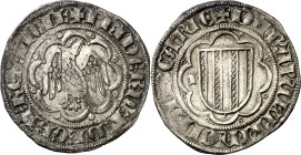Frederic III de Sicília (1296-1337). Sicília. Pirral. (Cru.V.S. 574) (Cru.C.G. 2561) (MIR. 184). 3,24 g. MBC/MBC+.