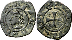 Jaume II (1291-1327). Sicília. Diner. (Cru.V.S. 360) (Cru.C.G. 2178) (MIR. 182). Bonito retrato. 0,65 g. MBC+.
