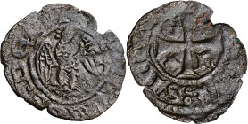 Frederic IV de Sicília (1355-1377). Sicília. Diner. (Cru.V.S. 674) (Cru.C.G. 2649d) (MIR. 206). 0,45 g. MBC-.