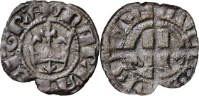 Maria i Martí el Jove de Sicília (1395-1402). Sicília. Diner. (Cru.V.S. 730) (Cru.C.G. 2668) (MIR. 218). Cospel ligeramente irregular. Rara. 0,71 g. M...
