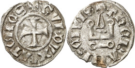 Gran Companyia Catalana (1311-1390). Ducats d'Atenes i Neopatria. Diner tornès. (Cru.V.S. 747) (Cru.C.G.2681a var). Escasa. 0,74 g. MBC+.