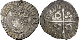 Alfons IV (1416-1458). Perpinyà. Croat. (Cru.V.S. 827.2 var) (Cru.C.G. 2869b var). Busto redondeado. Cospel irregular. 3,09 g. MBC-/MBC.