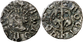 Alfons IV (1416-1458). Perpinyà. Òbol. (Cru.V.S. 831 var) (Cru.C.G. 2878f var) . Pátina. Rara. 0,35 g. MBC+.