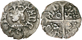 Joan II (1458-1479). Sardenya (Càller). Diner o pitxol. (Cru.V.S. 986 var) (Cru.C.G. 3025 var) (MIR. 15 var). Escasa. 0,69 g. MBC-.