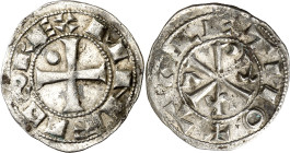 Alfonso VI (1073-1109). Toledo o Santiago de Compostela. Dinero. (AB. 5.5) (M.M. A6:10.18). Vellón rico. 1,15 g. MBC+.