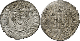 Pedro I (1350-1368). Burgos. Cornado. (AB. 396). Doble acuñación en la leyenda del reverso. Vellón rico. 0,74 g. (EBC-).