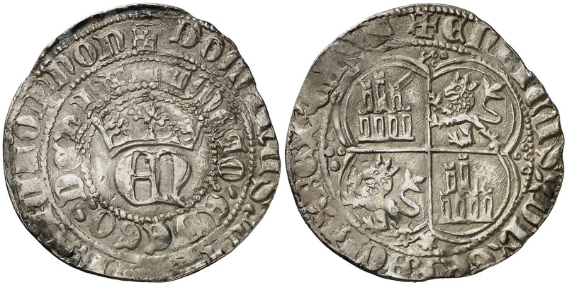 Enrique II (1368-1379). Coruña o Santiago de Compostela. Real. (AB. falta) (Impe...