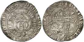 Enrique II (1368-1379). Coruña o Santiago de Compostela. Real. (AB. falta) (Imperatrix E2:22.81, mismo ejemplar). Ex Áureo & Calicó 25/04/2013, nº 114...