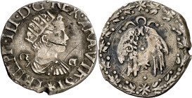 s/d. Felipe III. Nápoles. GF/GI. 1/2 carlino. (Vti. 205) (MIR 186/4). Rayitas. 1,35 g. (MBC+).